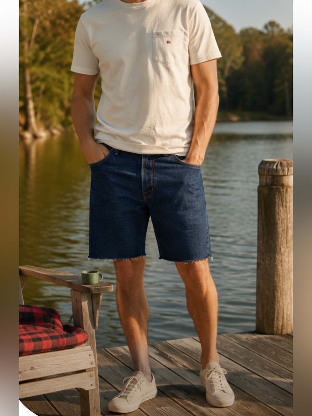 Levi's 501 Original Fit Cut Off Denim Shorts Medium-Dark Wash Jorts size 33 NWT